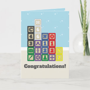 Tarjeta de felicitación de los bloques del químico