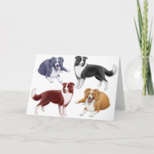 Tarjeta de felicitación de los borderes collies