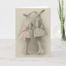 Tarjeta de felicitación de los chicas del conejo