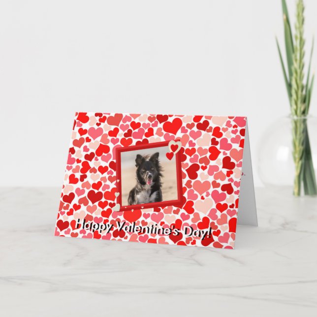 Tarjeta de felicitación de los corazones del perro (Anverso)