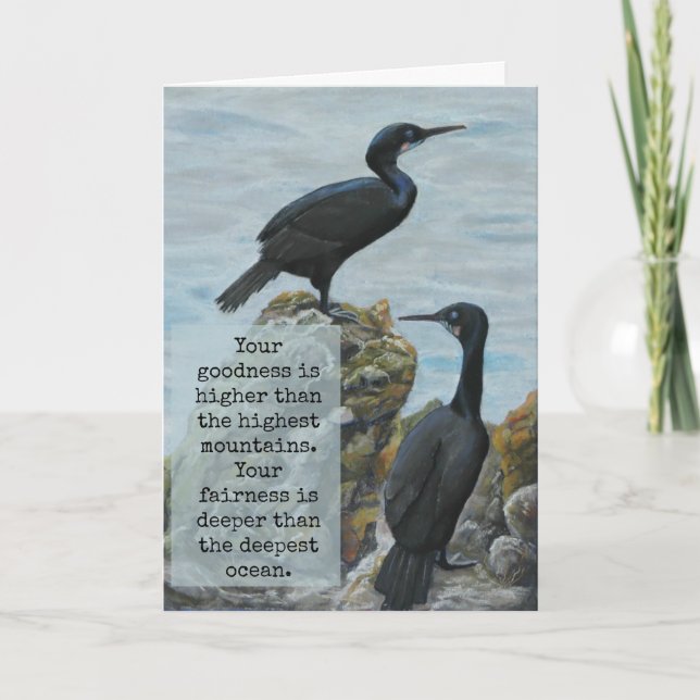 Tarjeta de felicitación de los cormoranes (Anverso)