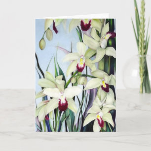Tarjeta de felicitación de los Cymbidiums con el