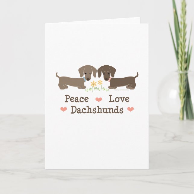 Tarjeta de felicitación de los Dachshunds del amor (Anverso)