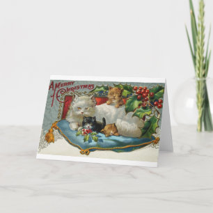 Tarjeta de felicitación de los gatos del navidad