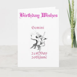 TARJETA DE FELICITACIÓN DE LOS GÉMINIS