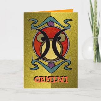 Tarjeta de felicitación de los géminis