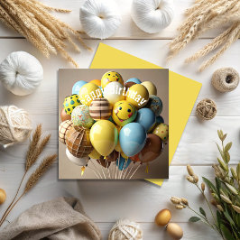 Tarjeta de felicitación de los globos de cumpleaño