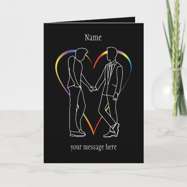 Tarjeta de felicitación de los hombres gay (Anverso)