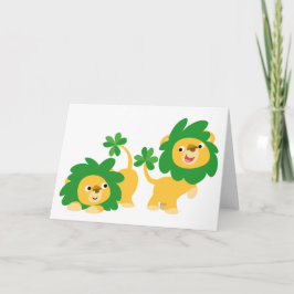 Tarjeta de felicitación de los leones del dibujo