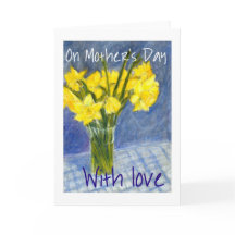 Tarjeta de felicitación de los narcisos del día de