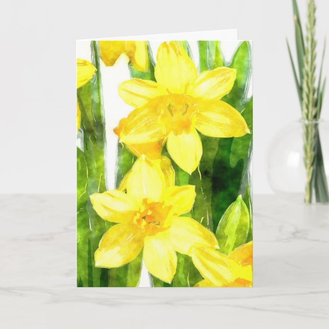 Tarjeta de felicitación de los narcisos en (Anverso)