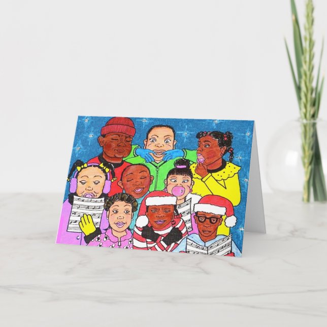 Tarjeta de felicitación de los niños del navidad (Anverso)