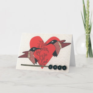 Tarjeta de felicitación de los pájaros del amor