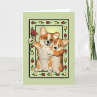 Tarjeta de felicitación de los pares del Corgi