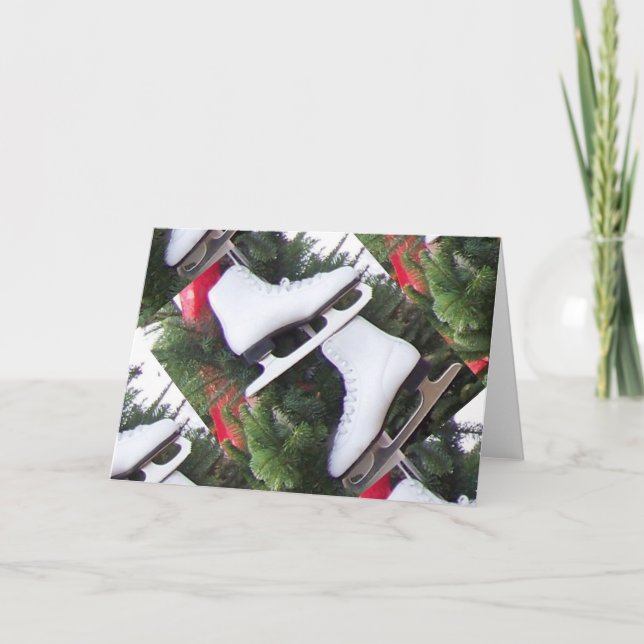 Tarjeta de felicitación de los patines de hielo (Anverso)