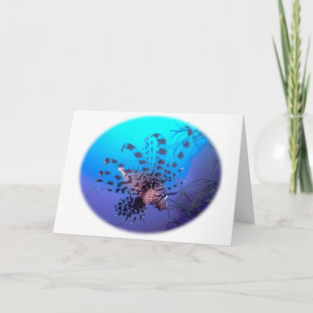 Tarjeta de felicitación de los pescados del león (Anverso)