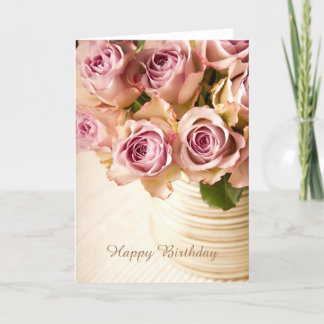 Tarjeta de felicitación de los rosas del feliz