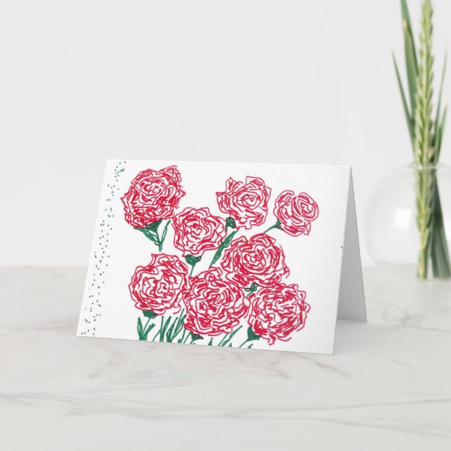 Tarjeta de felicitación de los rosas rojos (Anverso)