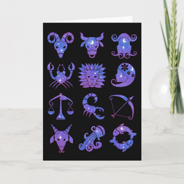 Tarjeta de felicitación de los Signos del Zodiaco (Anverso)