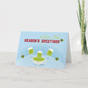 Tarjeta de felicitación de los tés verdes el   de