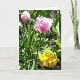 Tarjeta de felicitación de los tulipanes