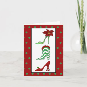 Tarjeta de felicitación de los zapatos del navidad