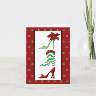 Tarjeta de felicitación de los zapatos del navidad