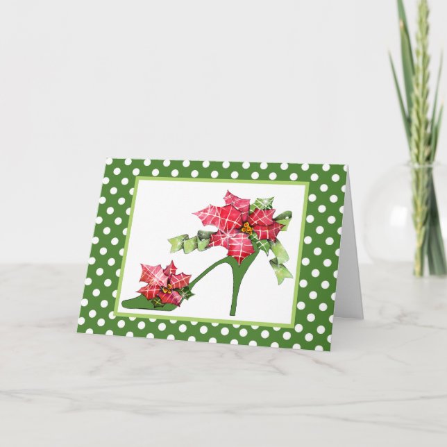 Tarjeta de felicitación de los zapatos del navidad (Anverso)