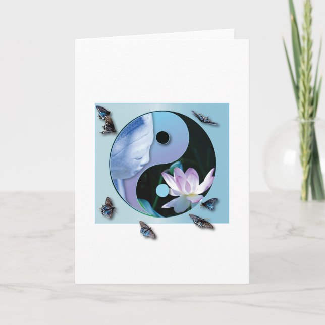 Tarjeta de felicitación de Lotus Yin Yang (Anverso)