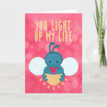 Tarjeta de felicitación de luciérnaga que ilumina