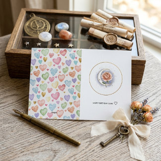 Tarjeta de felicitación de lujo de rosa celestial