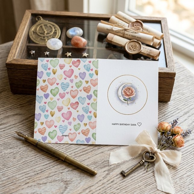 Tarjeta de felicitación de lujo de rosa celestial  (Subido por el creador)