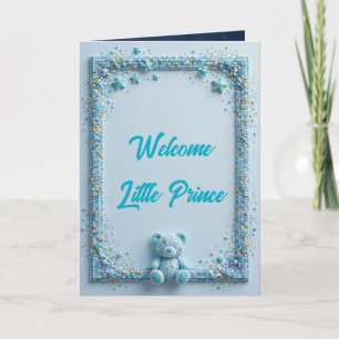 Tarjeta de Felicitación de Lujo para Bebé Niño - O