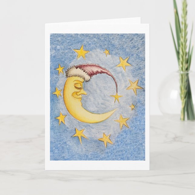 Tarjeta de felicitación de Luna y Estrellas (Anverso)