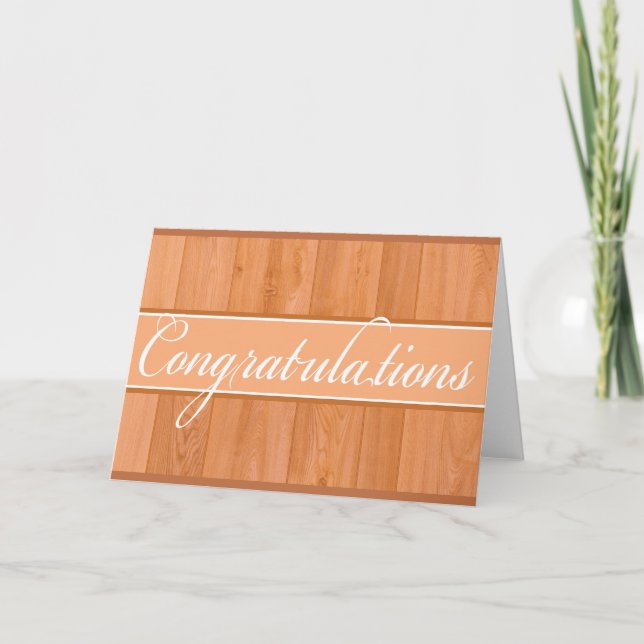 Tarjeta de felicitación de madera de naranja rústi (Anverso)