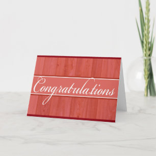 Tarjeta de felicitación de madera roja rústica