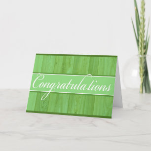 Tarjeta de felicitación de madera verde rústica