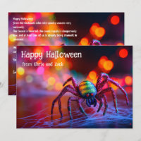 Tarjeta de felicitación de magia de telaraña arcoí