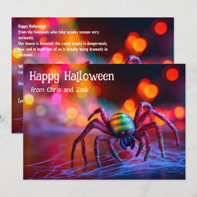 Tarjeta de felicitación de magia de telaraña arcoí (Anverso / Reverso)
