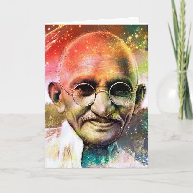 Tarjeta de felicitación de Mahatma Gandhi (Anverso)