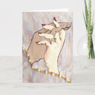 Tarjeta de felicitación de mano de pareja
