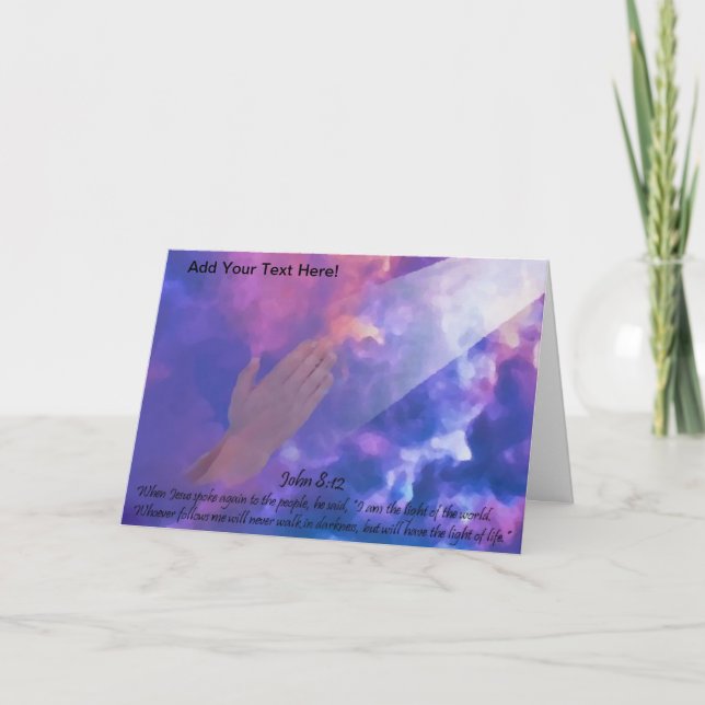 Tarjeta de felicitación de manos para rezar (Anverso)