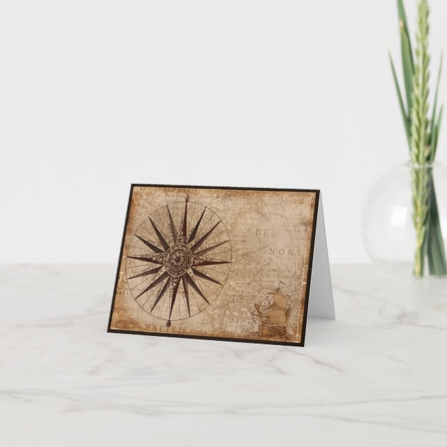 Tarjeta de felicitación de mapa náutico (Anverso)