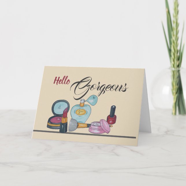 tarjeta de felicitación de maquillaje (Anverso)