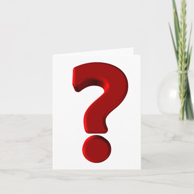 Tarjeta de felicitación de marca de preguntas (Anverso)