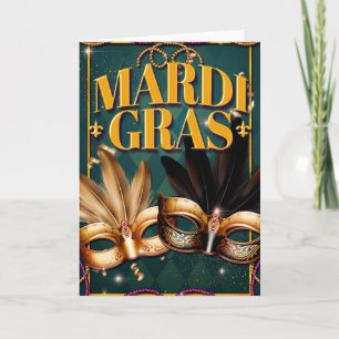 Tarjeta de Felicitación de Mardi Gras, Máscaras de