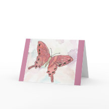 Tarjeta de felicitación de mariposa acuarela