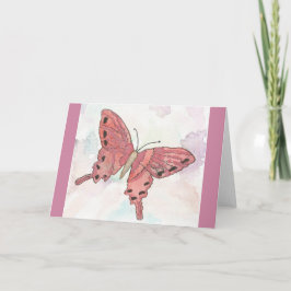 Tarjeta de felicitación de mariposa acuarela