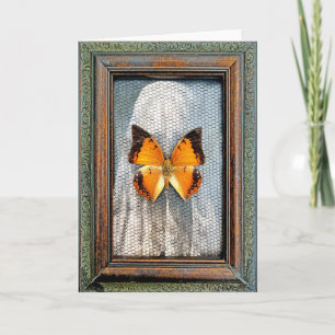 Tarjeta de felicitación de mariposa con caracoles
