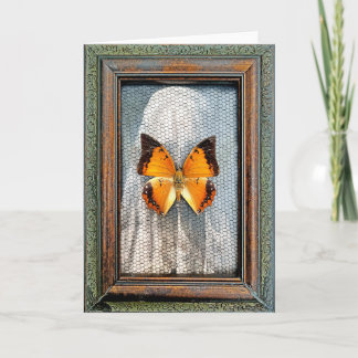 Tarjeta de felicitación de mariposa con caracoles